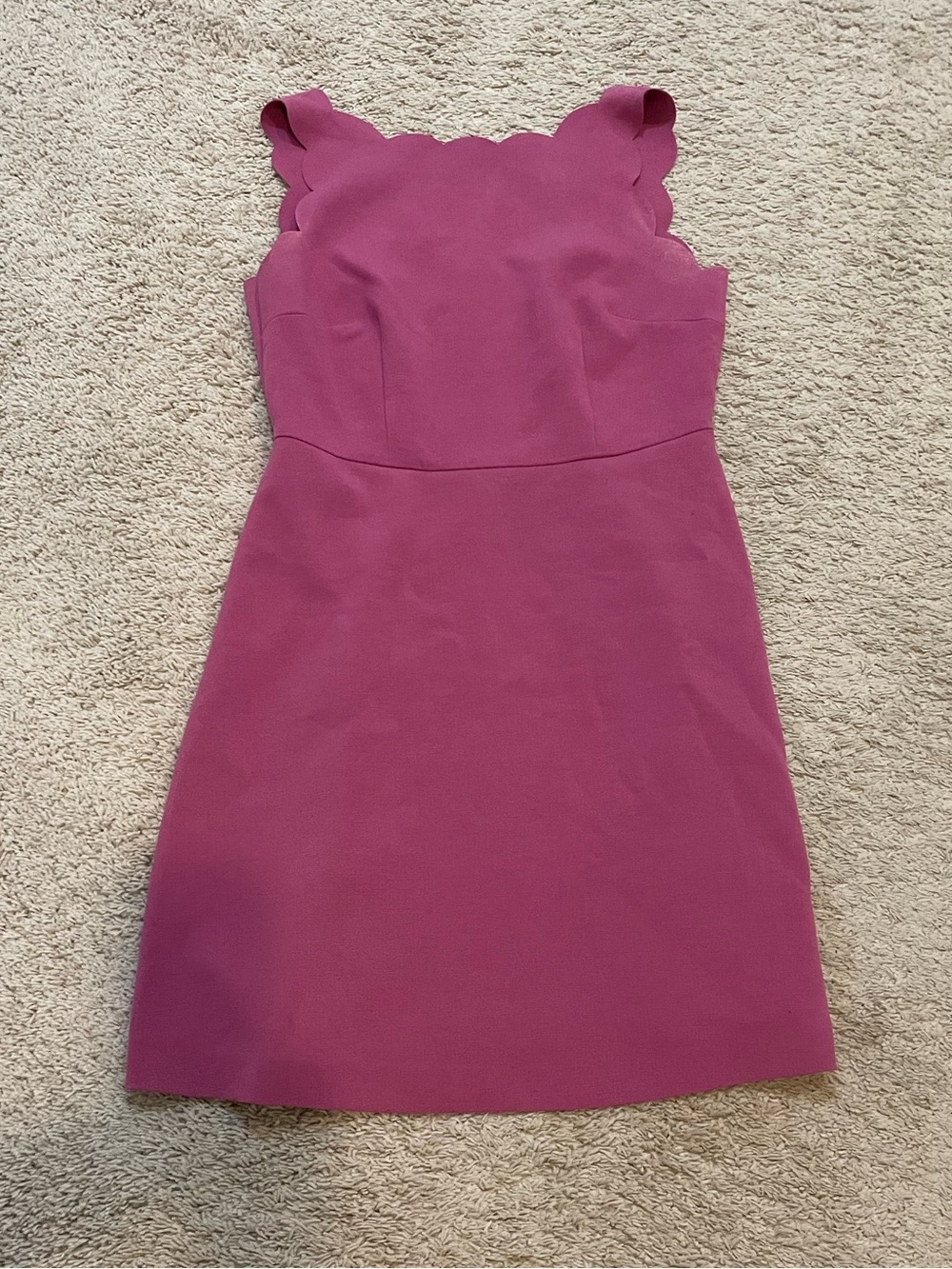 LOFT Scalloped Neckline Sleeveless Mini Dress - Mint and Magenta - Picture 2 of 5